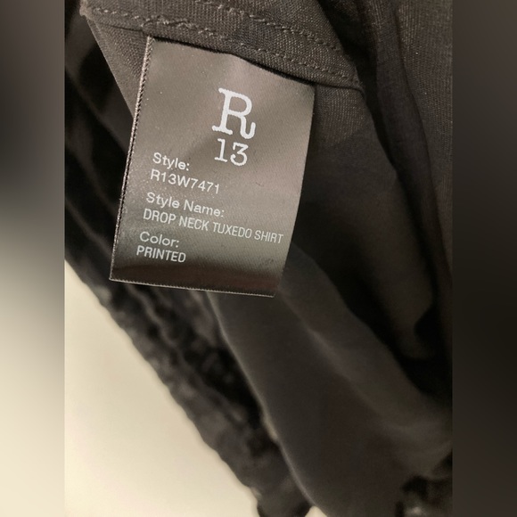 R13 Womens Oversized drop neck tuxedo Shirt. Size small - Picture 4 of 6